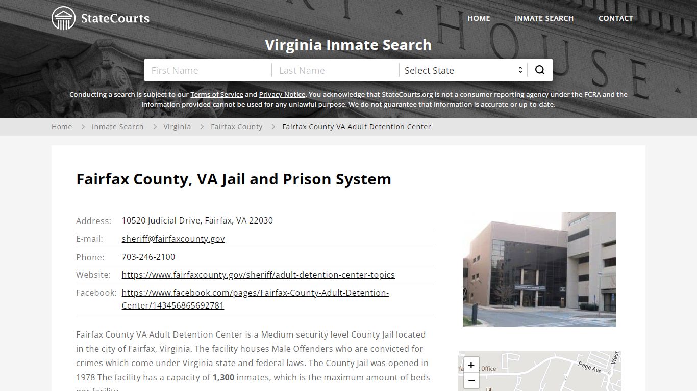 Fairfax County VA Adult Detention Center Inmate Records Search ...